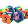 Old School Dice: Silicone 7-Piece Sets - Rainbow